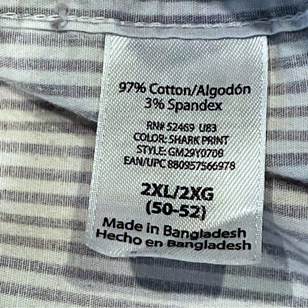 George Gray Casual Button Down Shirt, Stripes with Sharks, Size 2XL - Picture 7 of 8
